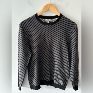 COS Diagonal Striped Crewneck Sweater Men’s Size M 100% Cotton Preppy Casual